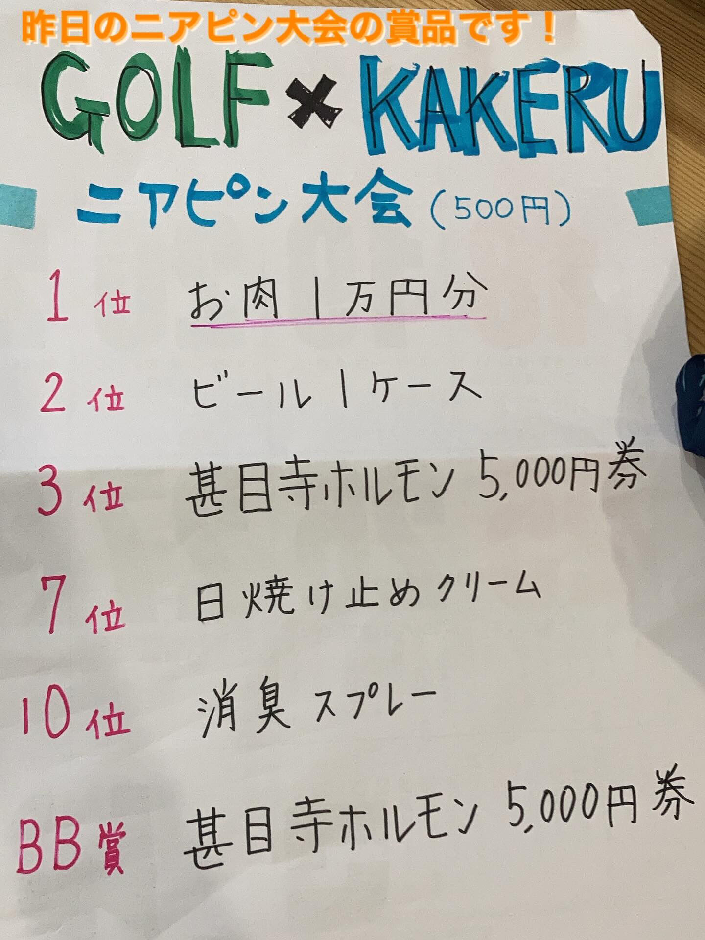 🏆ニアピン大会・結果発表🏆